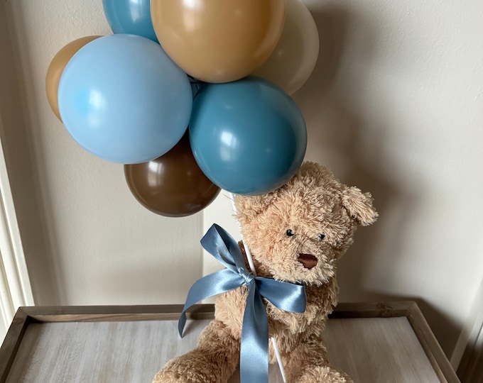 Teddy Bear Balloon Bunch Stick Balloons Only | Bear & Bow NOT included | Teddy Bear Bouquet | Beary 1st Birthday | Teddy Bear Baby Shower