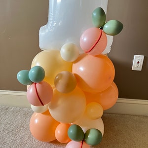 Sweet As A Peach Balloon Tower Kit Peach First Birthday Balloons Sweet to Be One Birthday Party Peach Balloons image 9
