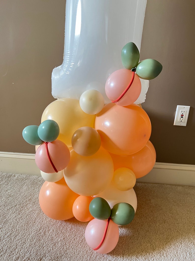 Sweet As A Peach Balloon Tower Kit Peach First Birthday Balloons Sweet to Be One Birthday Party Peach Balloons image 9