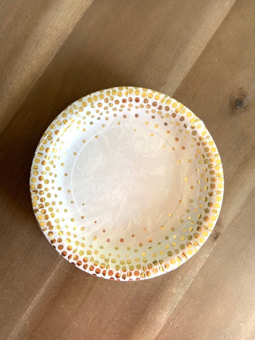 Gold Cake Plates Gold Party Decor Elegant Gold Paper Plates Gold