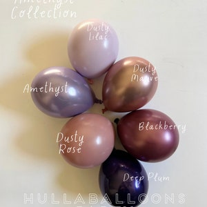 Amethyst Balloons | Create Your Own Garland Double Layered Custom Balloons | Amethyst Bridal Shower | Dusty Lilac Dark Fairytale Galentines