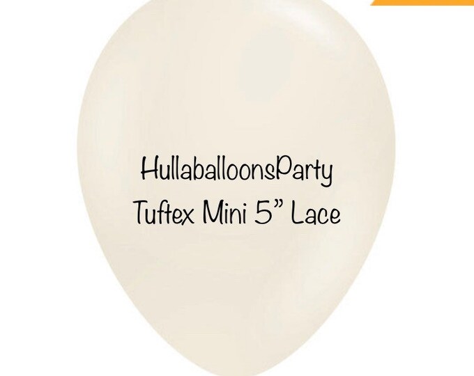Mini Lace Balloons | Neutral Balloons | Mini 5” Tuftex Lace Latex Balloons | Cream Balloon Garland | Cream Balloon Decor