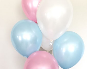 Pink and Blue Balloons | Gender Reveal Balloons | Gender Reveal Baby Shower Balloons | Baby Shower Decor | Twin Baby Shower