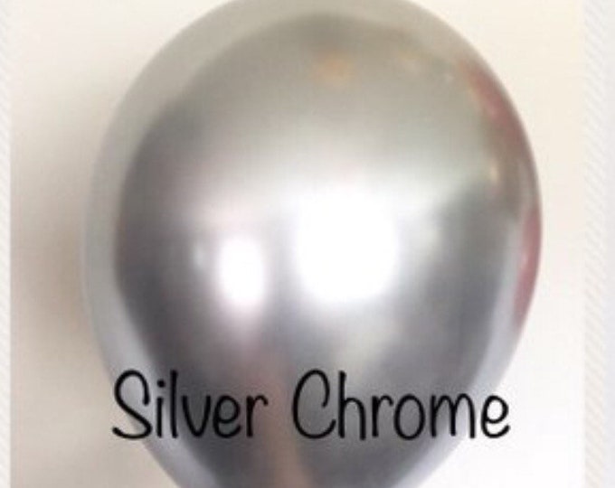 Silver Balloons | Chrome Silver Latex Balloons | Silver Birthday Party | Silver Bridal Shower Decor | Silver Baby Shower | Chrome Balloons