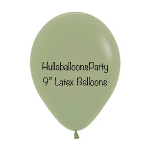 9 Inch Eucalyptus Balloons | Small Green Balloons | 9” Latex Balloons | Green Balloon Garland | Balloon Artist | Green Balloon Decor