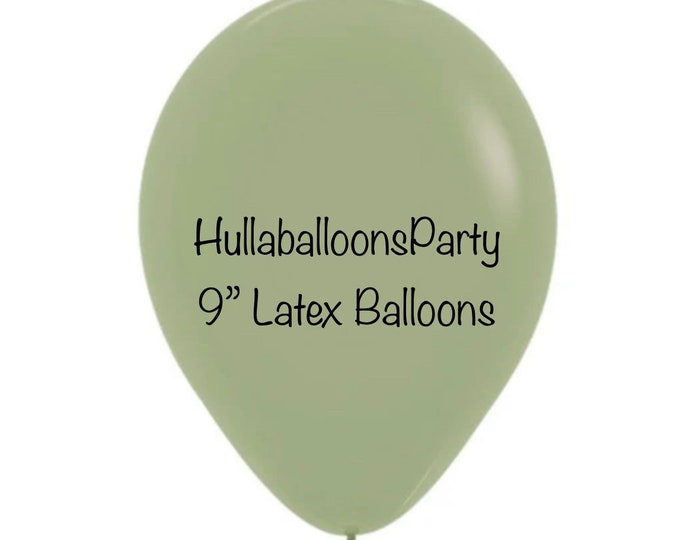 9 Inch Eucalyptus Balloons | Small Green Balloons | 9” Latex Balloons | Green Balloon Garland | Balloon Artist | Green Balloon Decor