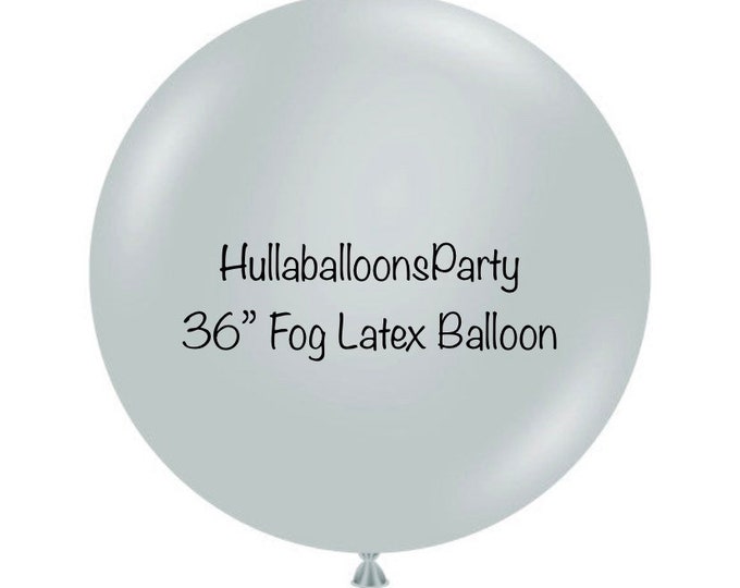 Jumbo 36” Fog Latex Balloons | Large Blue Gray Balloon | 36" Gray Blue Balloons | Blue Baby Shower Decor