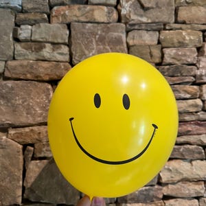 Smiley Face Latex Balloons | One Happy Dude Birthday Party Decor | One Happy Dude Balloons | One Cool Dude Balloons | Yellow Happy Face