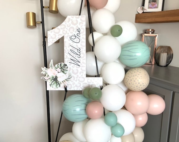 Muted Safari Balloon Garland | Wild One Balloon Garland | Safari Balloon Garland | Tropical Safari Birthday Party | Wild One First Birthday