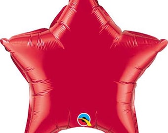 Red Star Balloons | Fourth of July Balloons | Red Birthday Party Decor | Galaxy Birthday Balloons | Out Of This World Party Decor