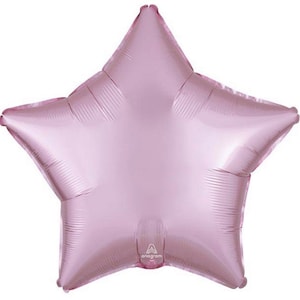 Satin Pink Star Balloon | Twinkle Little Star Balloons | Birthday Party Decor | Galaxy Birthday Balloons | Light Pink Star Balloon