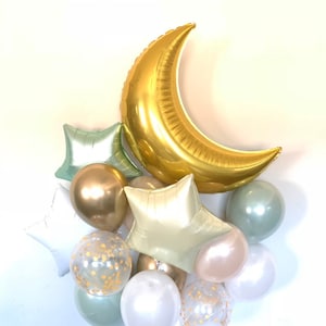 Twinkle Little Star Balloons | Twinkle Little Star Baby Shower Decor | Sage Green Balloons | Sage Green & White Balloons | Light Green Baby