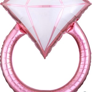 Rose Gold Diamond Ring Balloon | Rose Gold Bridal Shower Decor | Rose Gold Bridal Shower Balloons | Wedding Ring  Balloon Photo Prop