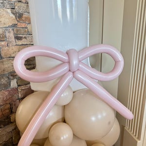 Dusty Pink Bow Balloon Kit | Pink Bow Birthday Balloons | Pink Gingham Birthday | Pink and Beige Coquette Bows | Demure Birthday Party