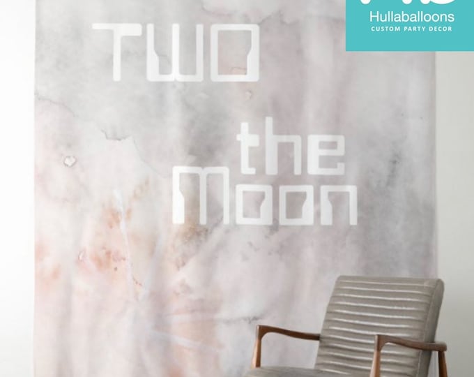Large Two The Moon Backdrop | 68” x 80” Pastel Galaxy Backdrop | Twinkle Little Star Backdrop | Two The Moon Birthday | Galaxy Photo Prop