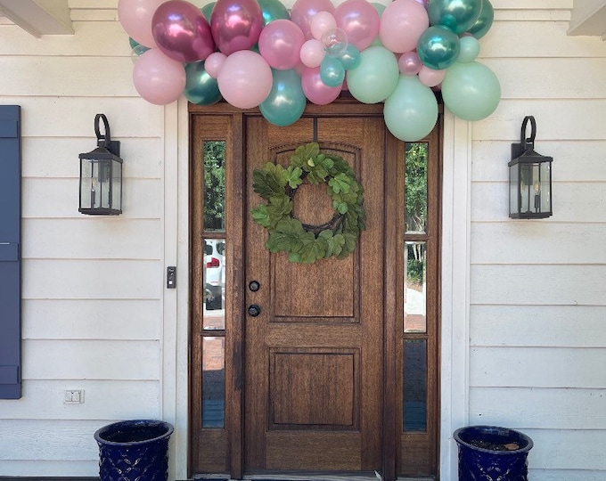 Pink and Aqua Balloon Garland | Shark Birthday Party | Mermaid Birthday Balloon Garland | Fintastic Balloon Arch | Pink and Mint Balloons