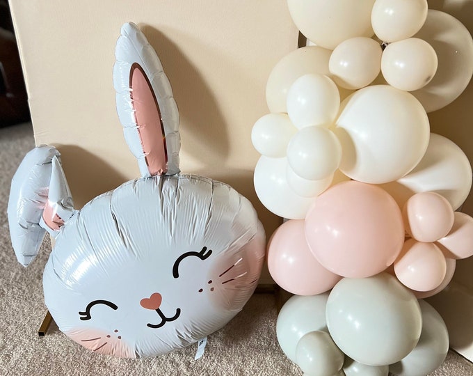 Some Bunny Is One Balloon Garland Kit DIY | Bunny Birthday Balloons | Blush Pink Birthday Party Decor | Muted Balloons