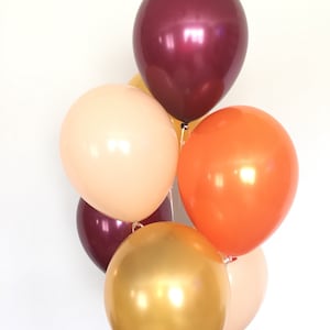 Blush and Burgundy Balloons Fall Balloons Little Pumpkin Balloons Little Pumpkin Baby Shower Decor Fall Bridal Shower Decor image 1