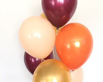 Blush and Burgundy Balloons | Fall Balloons | Little Pumpkin Balloons | Little Pumpkin Baby Shower Decor | Fall Bridal Shower Decor