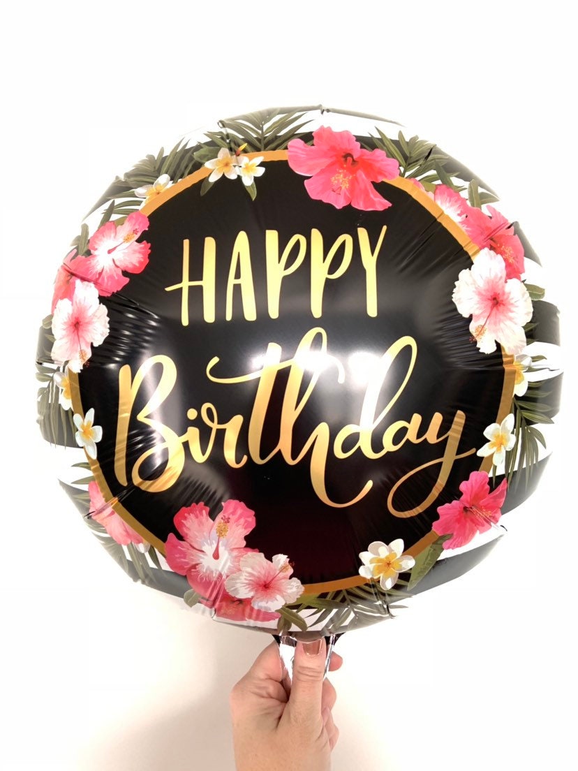 Happy Birthday Balloons Tropical Birthday Party Decor Kate