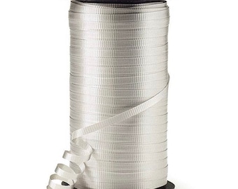 Silver Balloon Ribbon | Silver Balloon String | Silver 3/16” Crimped Curling Ribbon | Roll of Ribbon | Silver Ribbon | Silver Curling Ribbon