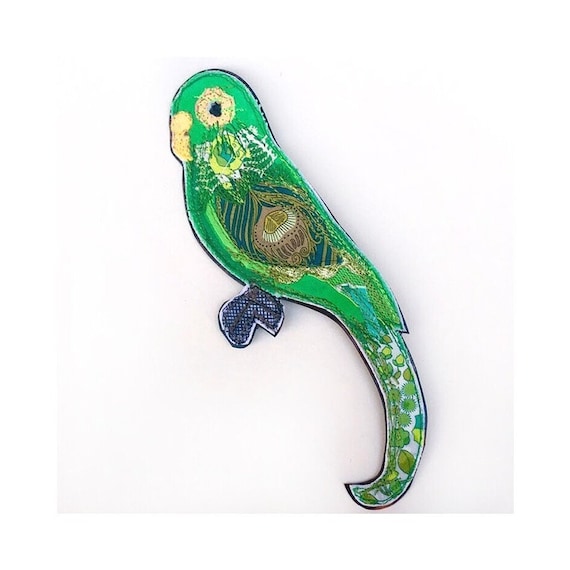 Budgie/Embroidered/Wall Art/Bird/Wall Hanging