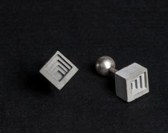 Concrete Grey Cufflinks Minimalist Architectural Accessories Concrete Jewelry Elements Collection #4 Architect Gift