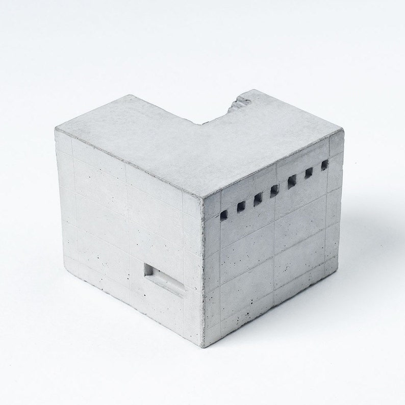 Spaces House 9 Architecture model Concrete Architect Gift Miniature Brutalist Sculpture home Decor home and office decor image 4