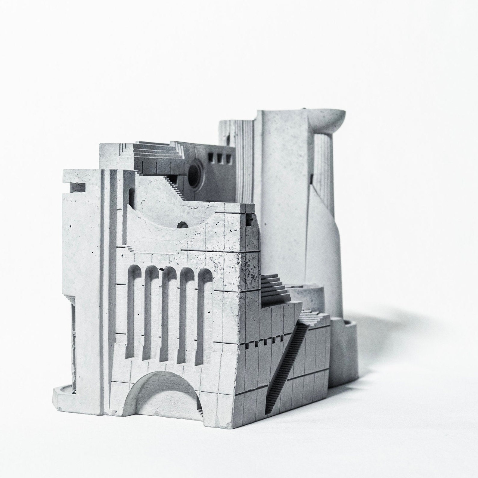 Brutalist Marble Run sculpture Art Architectural Etsy