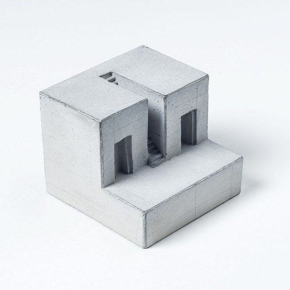 Grey Concrete House # 8 Architectural model Concrete Architect discount Gift Spaces collection