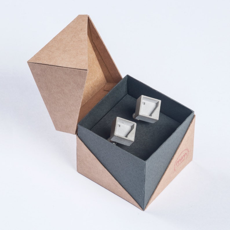 Concrete Formal Cufflinks Miniature Architectural Concrete jewelry And Accessories Gift for Architect Elements 3 image 3