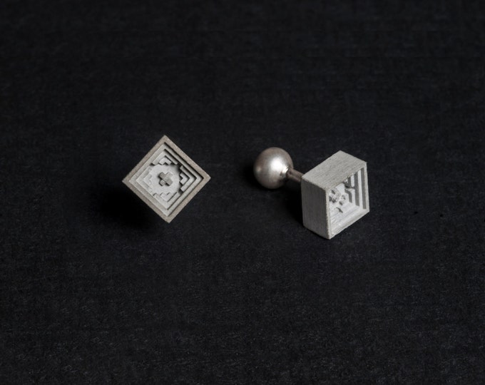 Architectural Cufflinks # 5 Grey Pattern Cufflinks Statement Concrete Jewelry for weddings Architect Gift