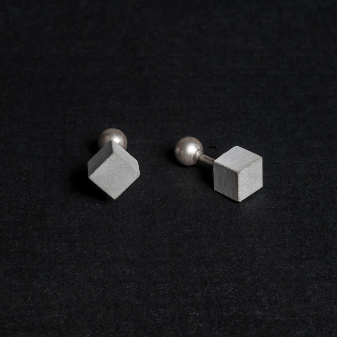 Micro Concrete Grey Cufflinks 2 Minimalist Gift for - Etsy