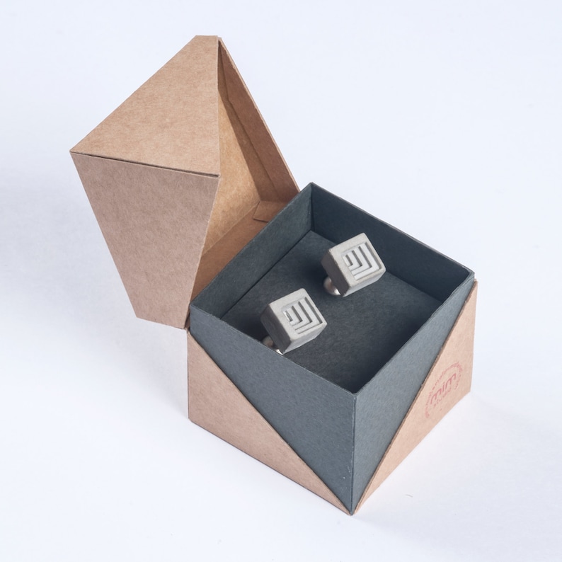 Micro Concrete Cuff Links #4 ELEMENTS Collection