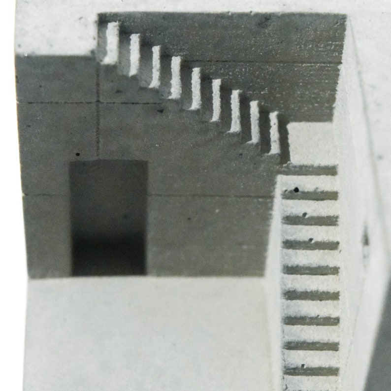 Spaces House 9 Architecture model Concrete Architect Gift Miniature Brutalist Sculpture home Decor home and office decor image 6