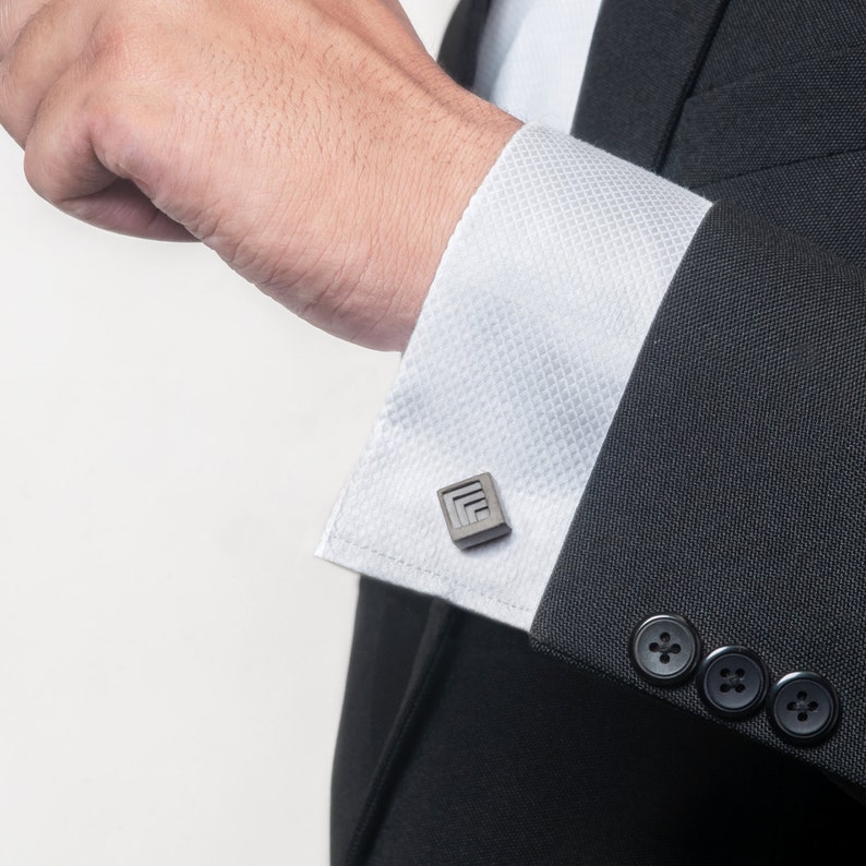 Micro Concrete Cuff Links #4 ELEMENTS Collection