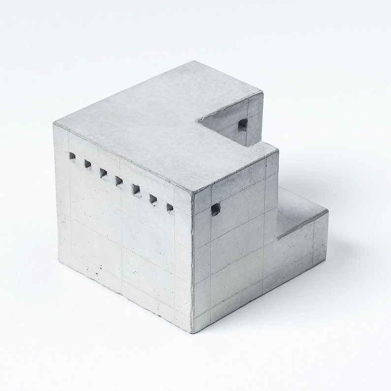 Spaces House 9 Architecture model Concrete Architect Gift Miniature Brutalist Sculpture home Decor home and office decor image 3