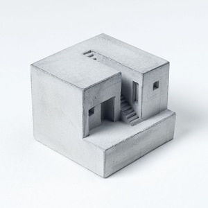 Spaces House #4 Architekturmodell Beton Architekt Geschenk Miniatur Brutalist Skulptur home Decor