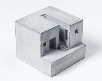 Spaces House #4 Architekturmodell Beton Architekt Geschenk Miniatur Brutalist Skulptur home Decor