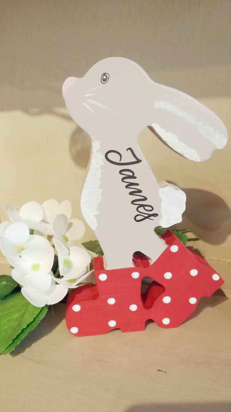 Teacher Desk Gift Bunny in Boots Duck in wellies Teacher Gift Teacher Name Sign Present for Teacher Teacher Appreciation Gift