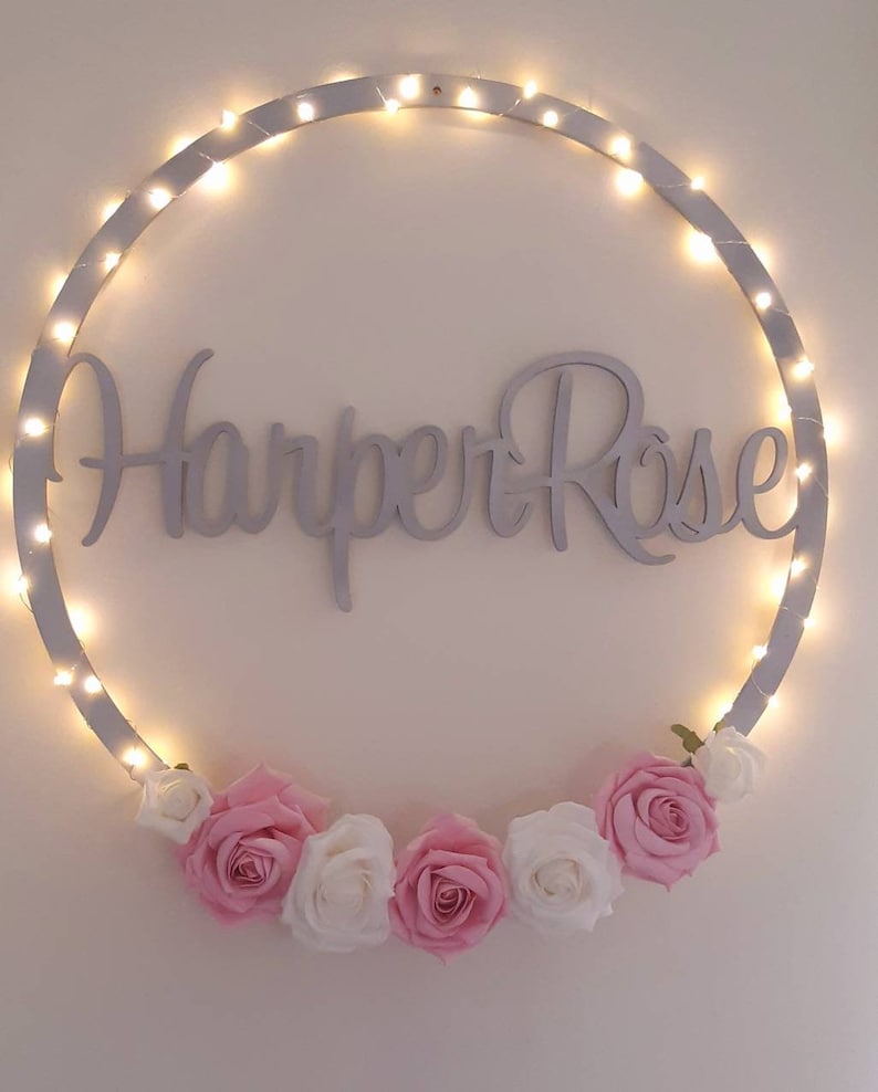 Aro de nombre grande. Aro de pared personalizado. Decoración Etsy