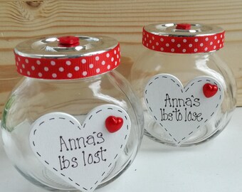 Diet Jars. Personalised Weight Loss  Glass Containers.  Pebbles to record track weight journey progress