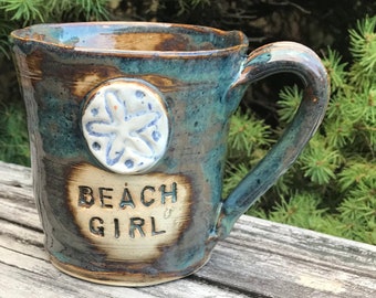 Beach girl starfish mug