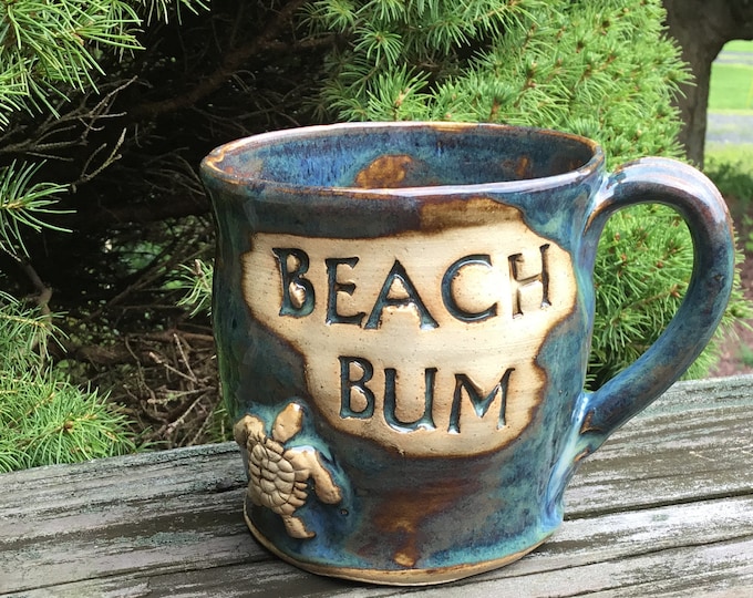 Beach bum turtle mug