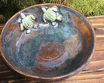 4 inch wide turtle bowl w color