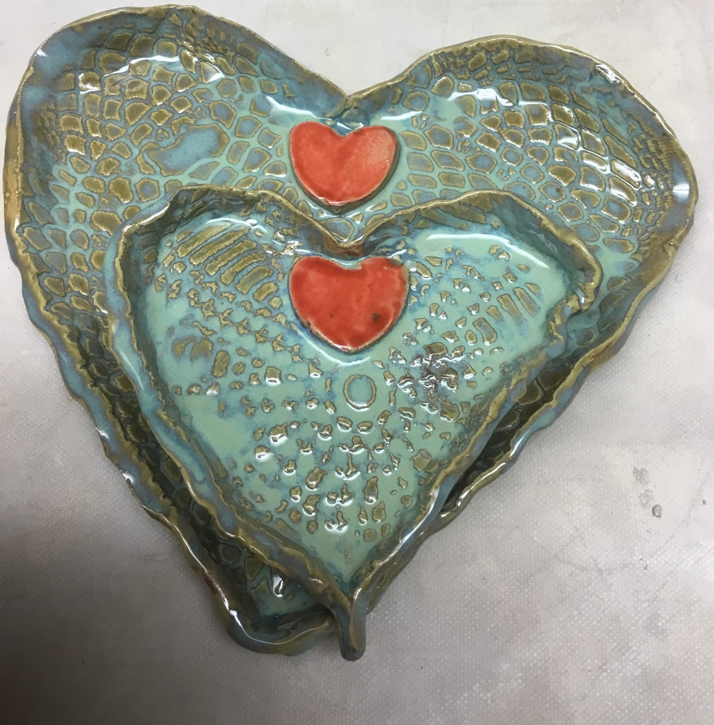 Heart Pottery Dish Etsy