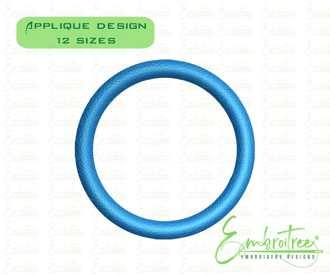 Circle Applique Design Embroidery File Circle Monogram Circle Outline ...