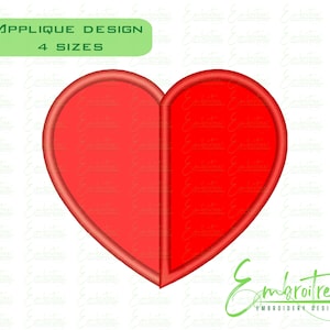 Doppelherz Applikation, Maschinenstickerei Herz, Liebe Applikation, Valentinstag Stickdatei, Stickerei Herz, Liebe