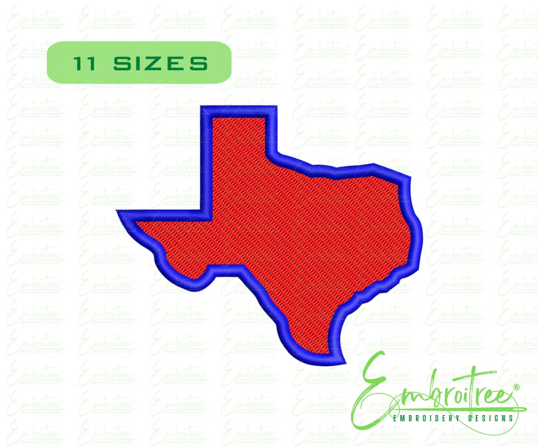 Texas Embroidery Design Texas Map Embroidery Design Machine Etsy