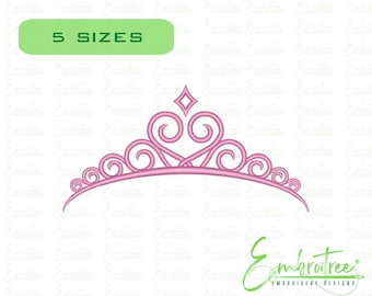 Princess Tiara Embroidery Design, Crown Embroidery File, Machine Embroidery Tiara, Queen Crown Embroidery, Bridal Design, Wedding Embroidery